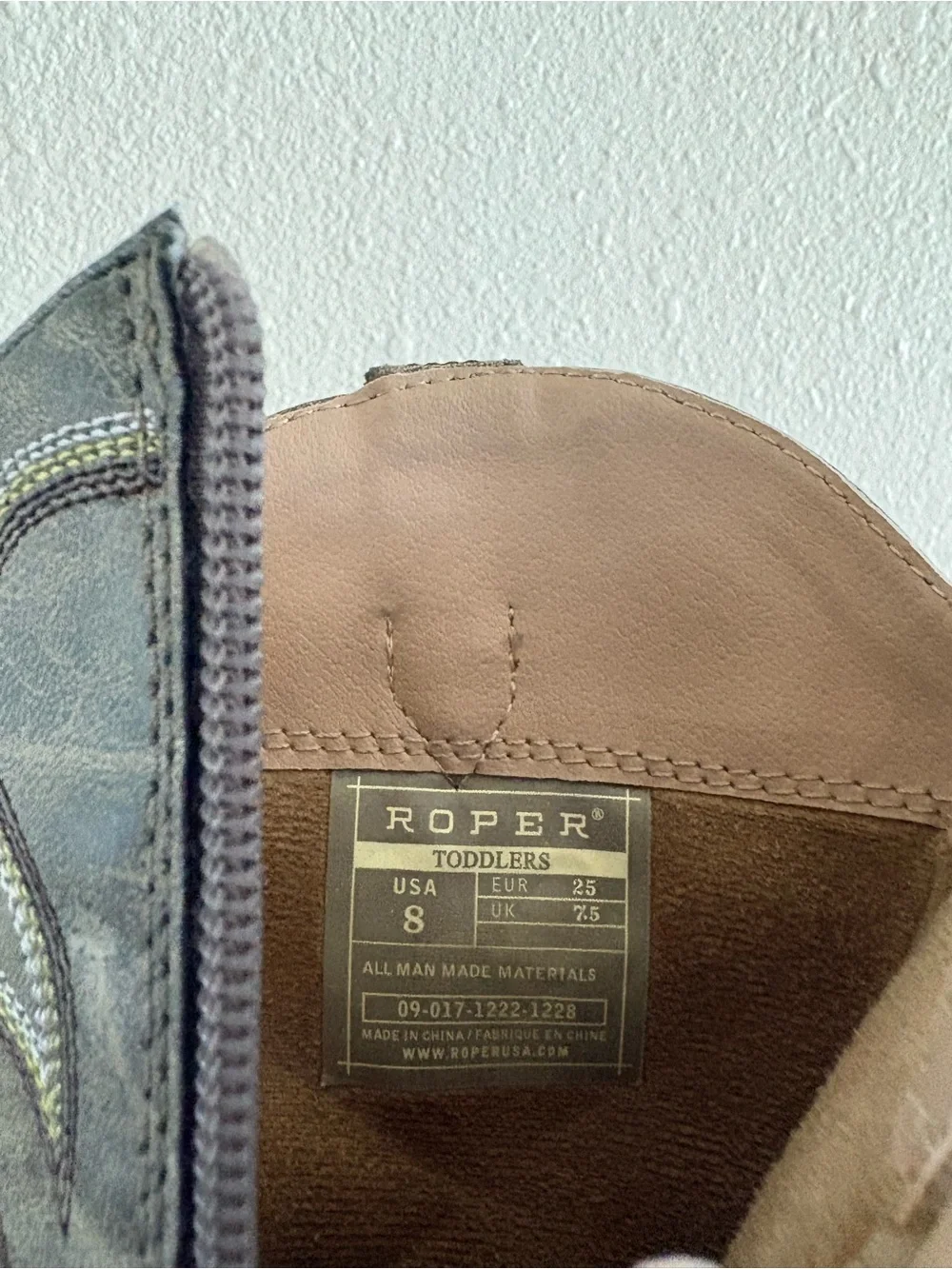 Genuine Roper Kids Brown Western Cowboy Boots with Embroidery